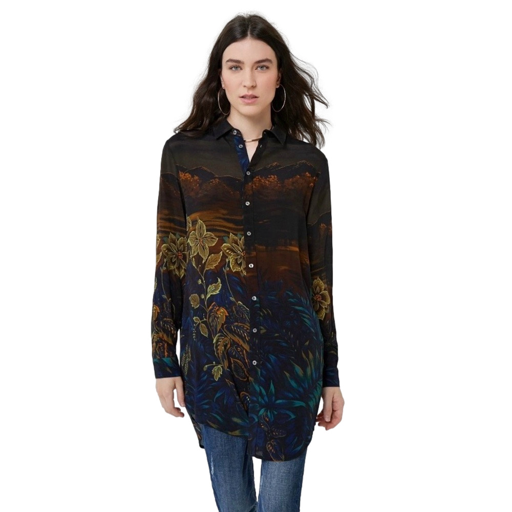 Desigual long tropical shirt tunic
